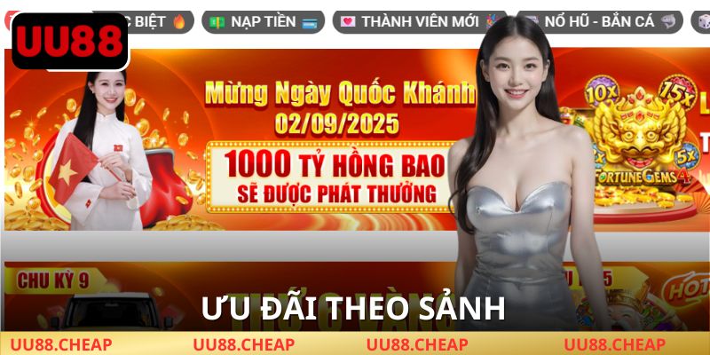 Khuyến mãi theo từng sảnh game UU88